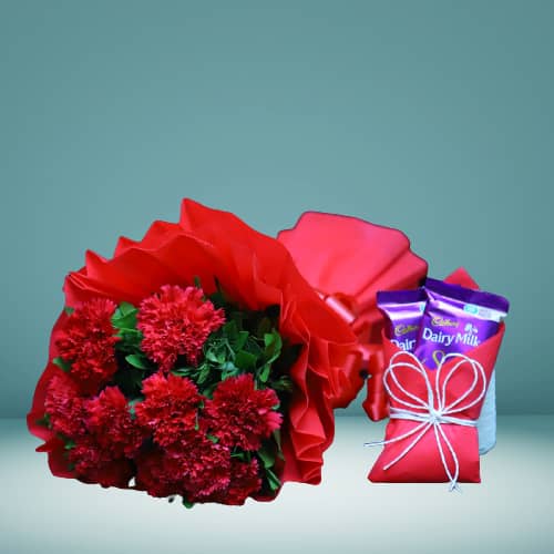 Buy Red Carnation Bunch Online